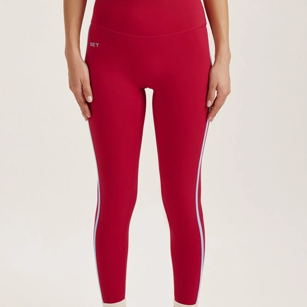 SET Active Red Leggings with White Stripe SPORTBODY